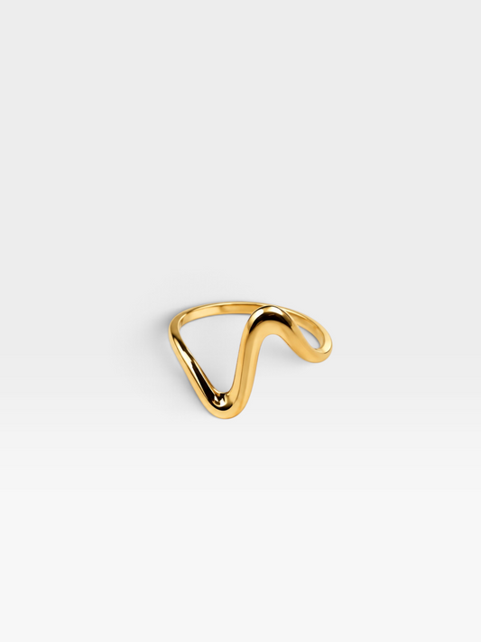18K GOLD NON-TARNISH WAVE RING