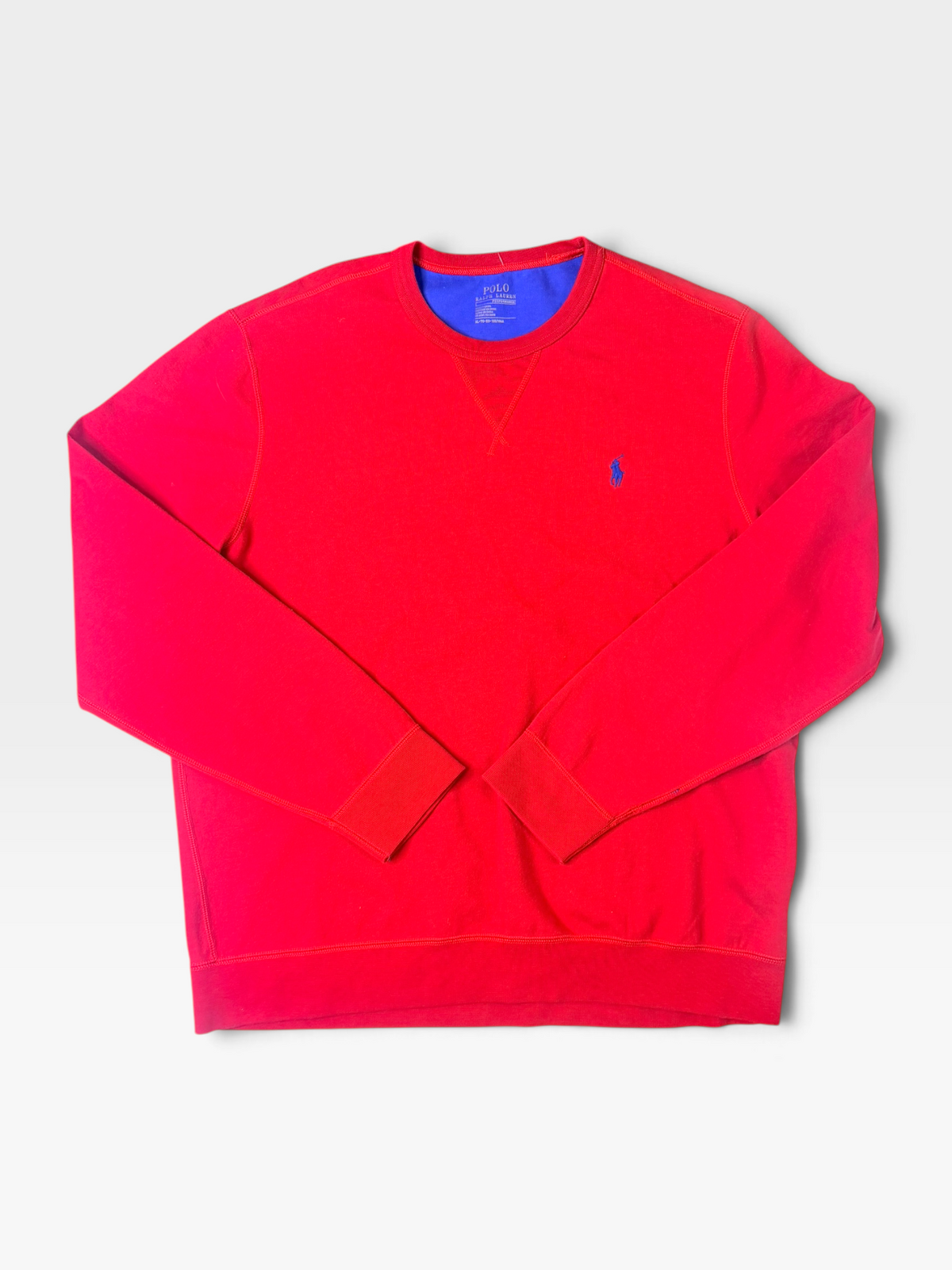 RED POLO RALPH LAUREN PERFORMANCE CREWNECK PULLOVER | XL