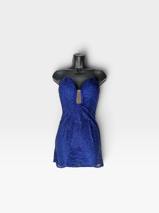 BLUE SEQUIN ALETA DRESS (from buffies | org. $320) 00