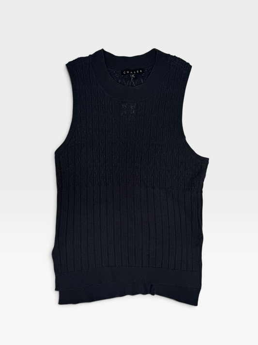 DARK GREY CHASER KNITTED TANK M