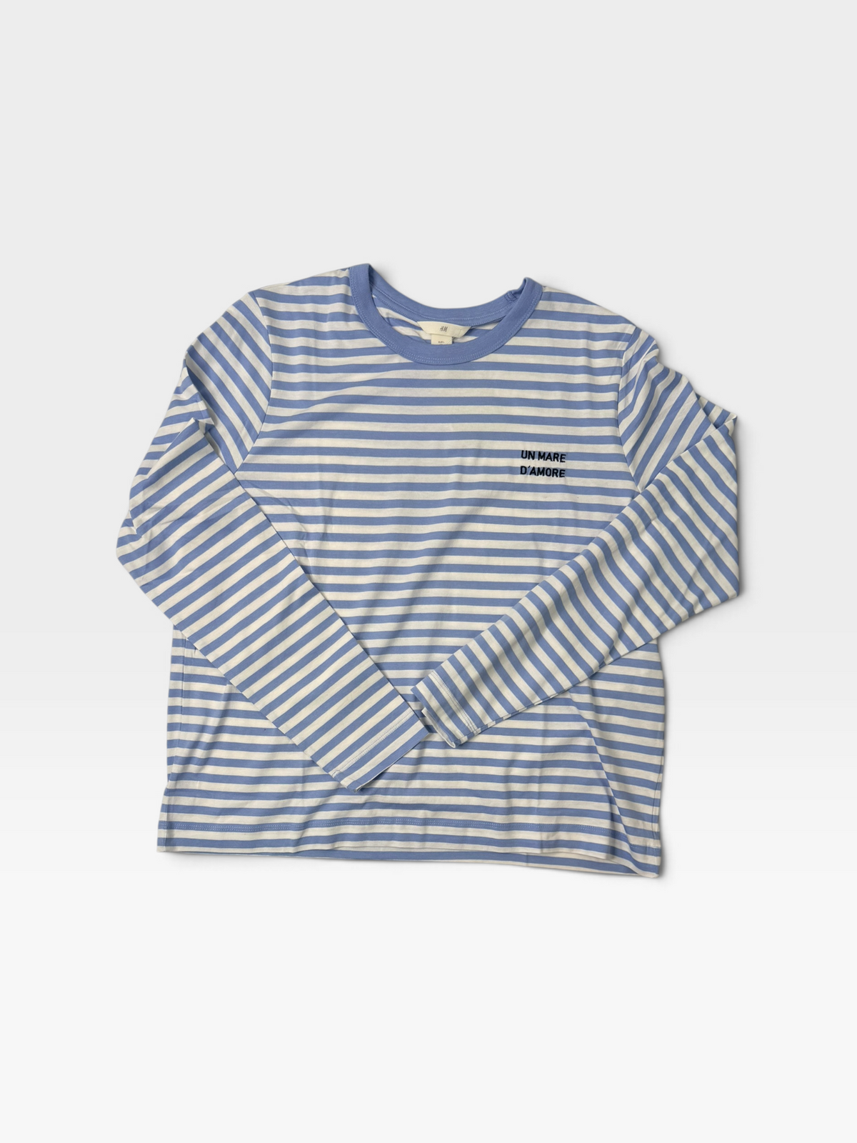 BLUE/WHITE STRIPED H&M TOP (NWT) L