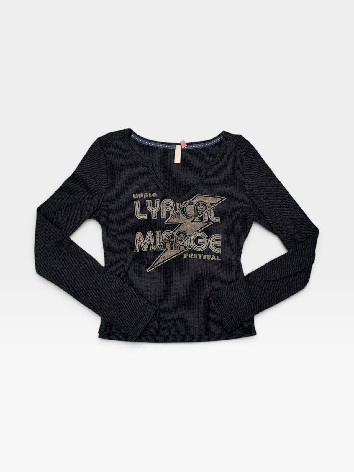 BLACK PILCRO LONG SLEEVE TOP M
