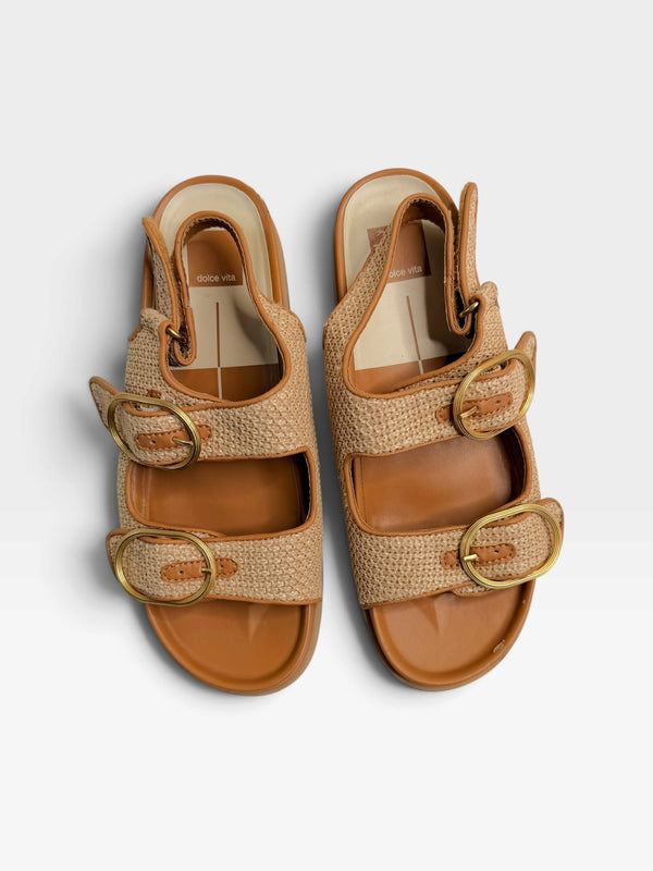 TAN/BROWN DOLCE VITA SANDALS (ORG $120) 9.5