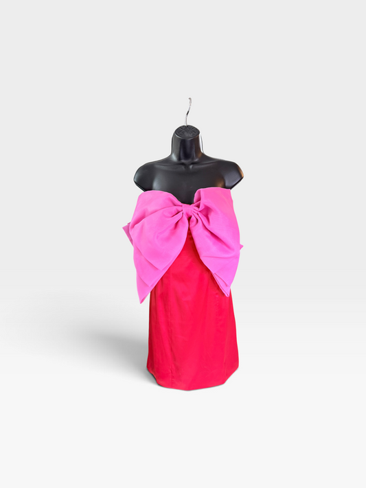 PINK/RED BOW DRESS (ORG. $120) M