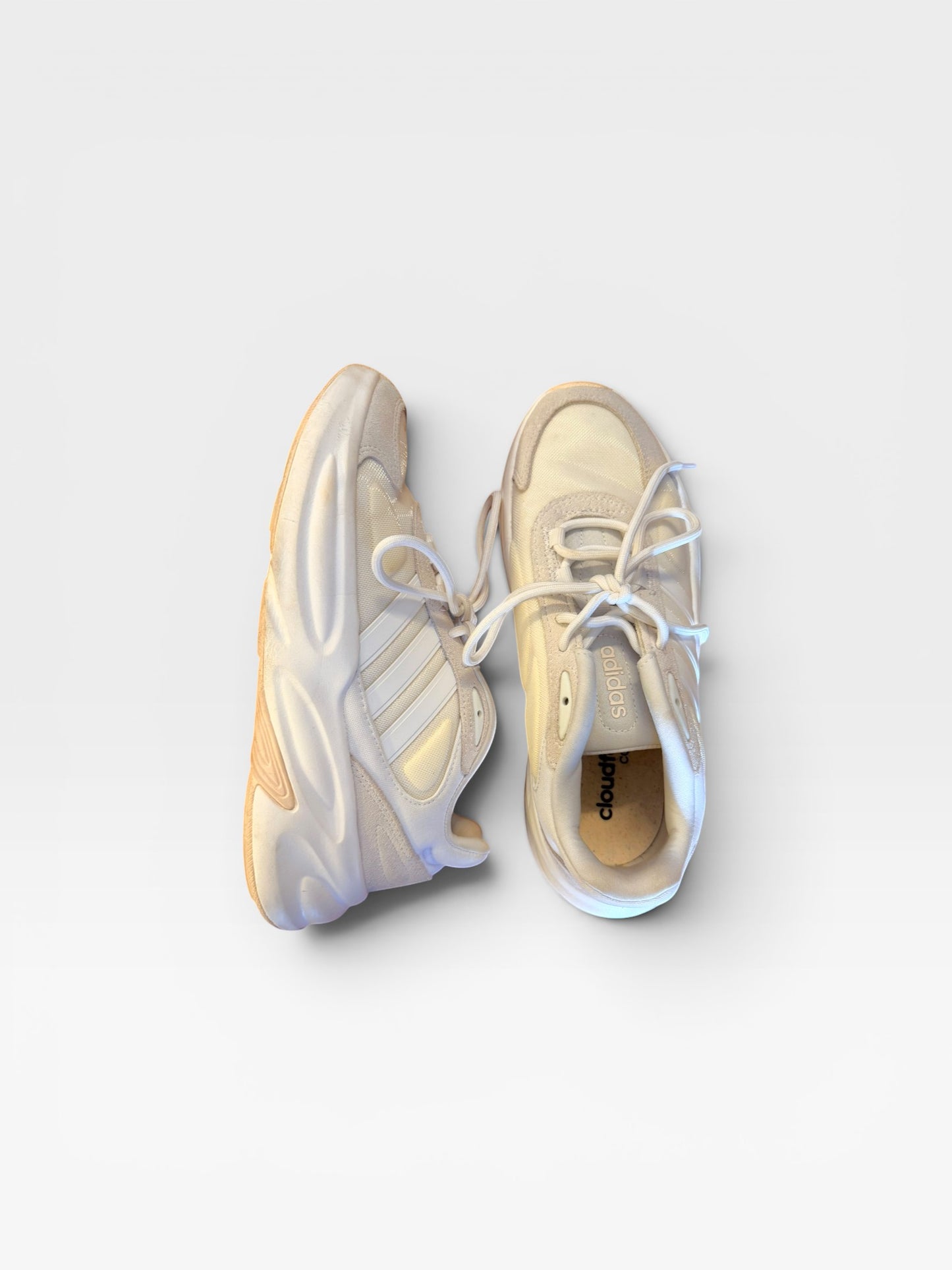 CREAM & WHITE ADIDAS CLOUDFOAM COMFORT SNEAKERS 8