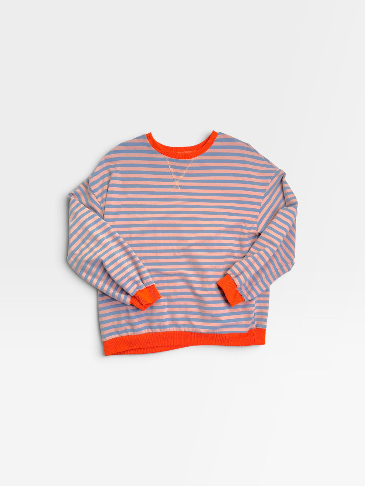 BLUE/PINK STRIPE PULLOVER L