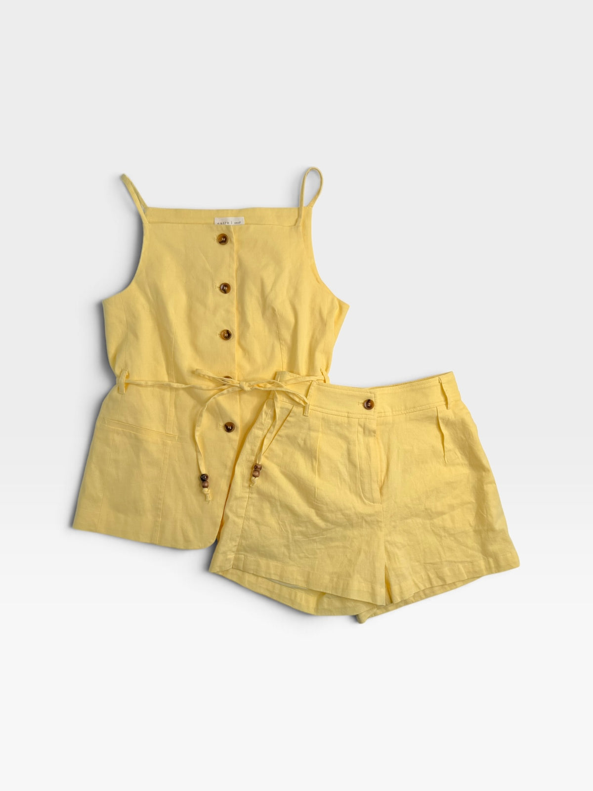 YELLOW ENTRO VEST/SHORT SET S