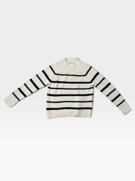 CREAM/BLACK STRIPE THE WORKSHOP SWEATER | S
