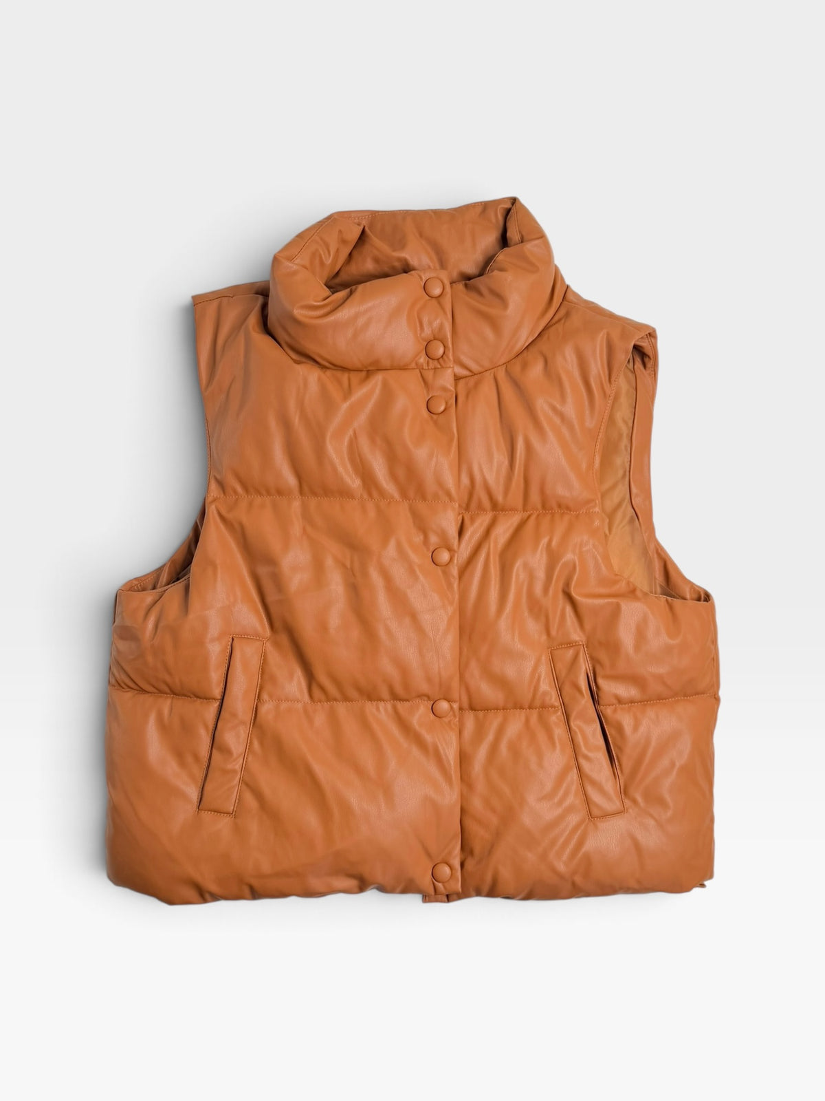 BROWN LOVE TREE LEATHER VEST M