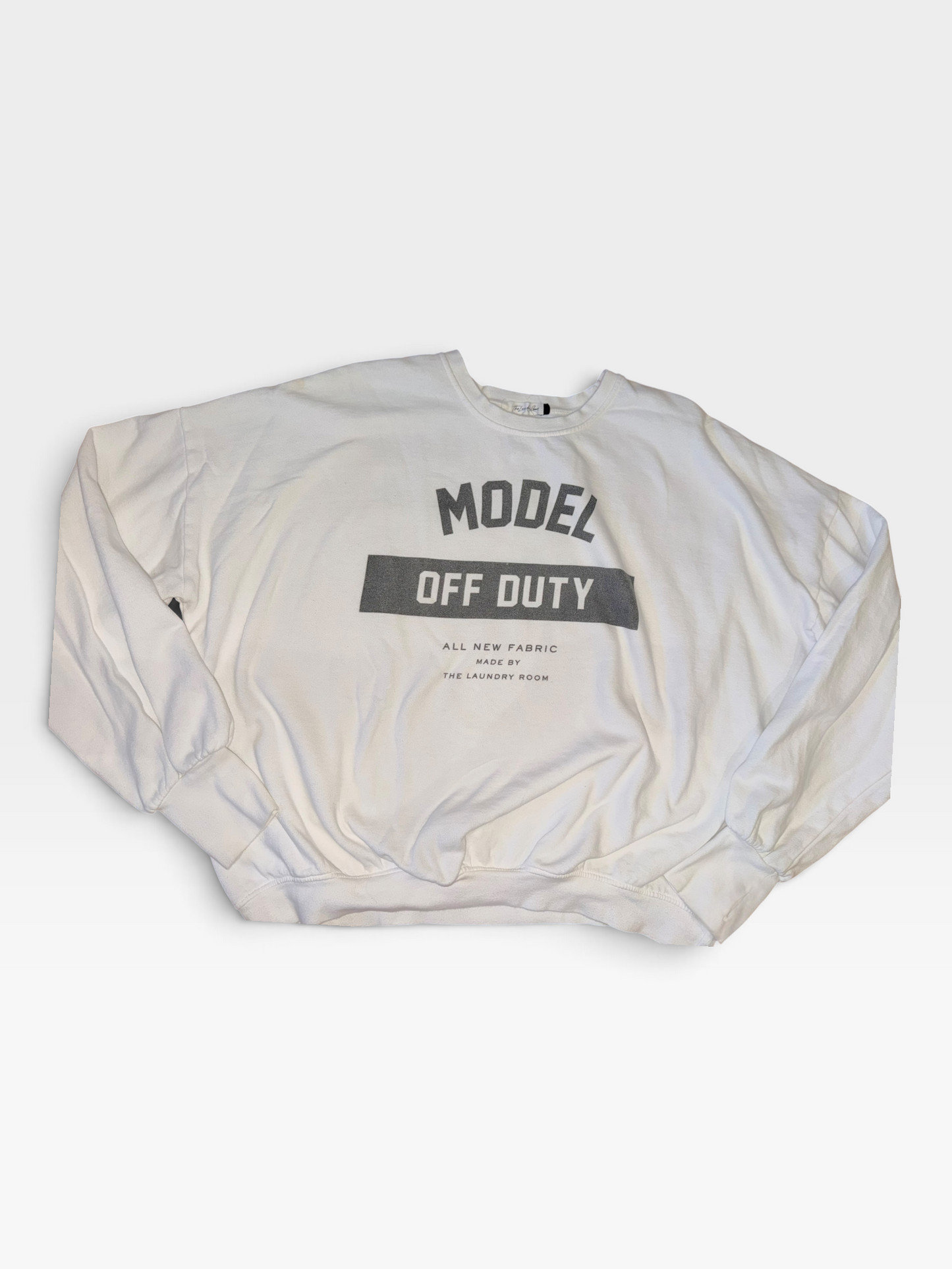 WHITE THE LAUNDRY ROOM "MODEL OFF DUTY" PULLOVER XL