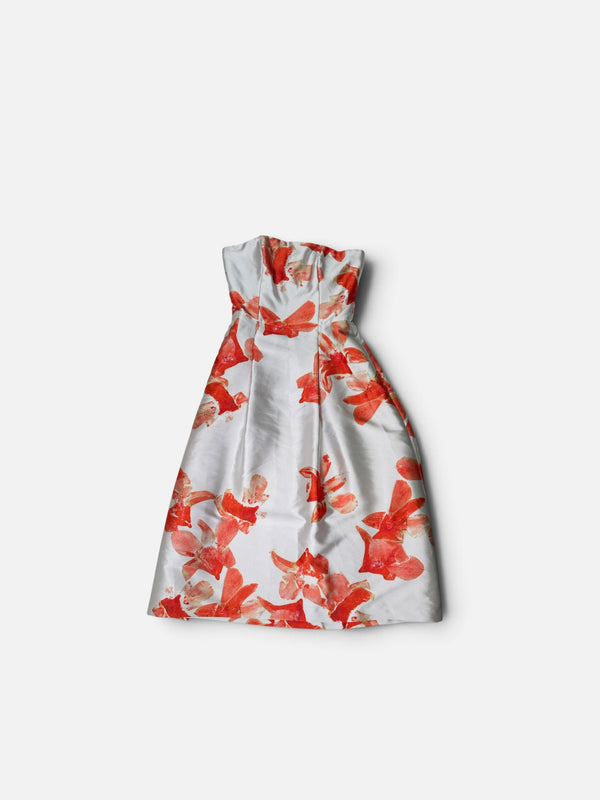 CREAM/ORANGE SACHIN & BABI NOIR FLORAL MAXI DRESS SIZE 4
