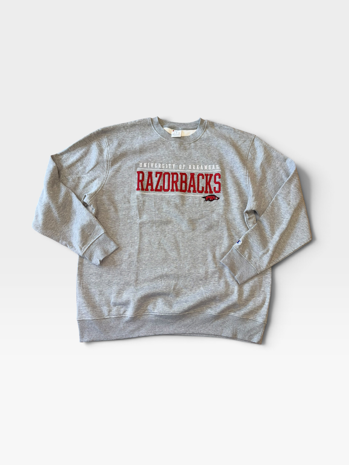 GREY ARKANSAS RAZORBACK PULLOVER (NWT) XL
