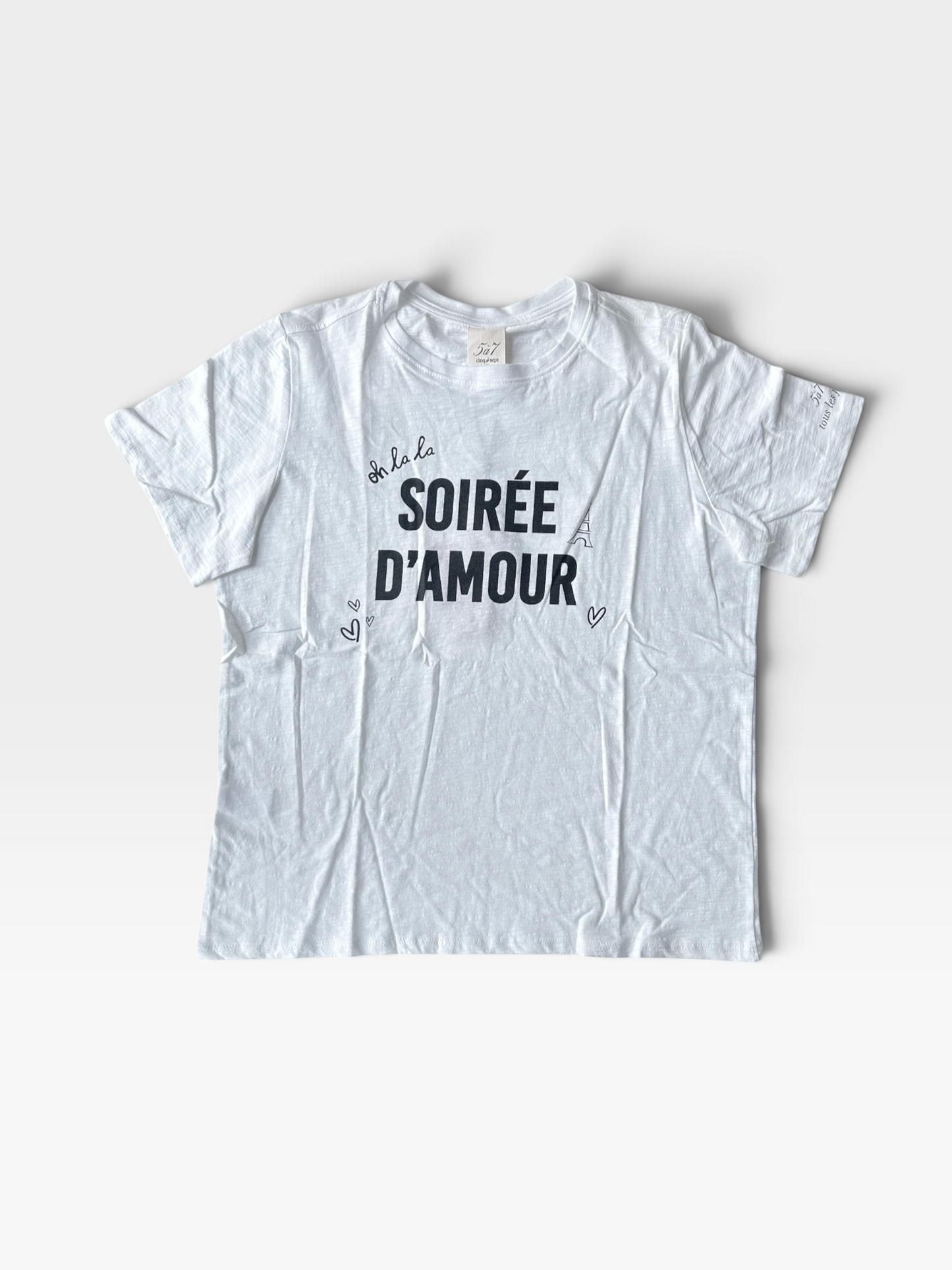 WHITE CINQ A SEPT "SOIREE DAMOUR" TEE (NWT $85) L
