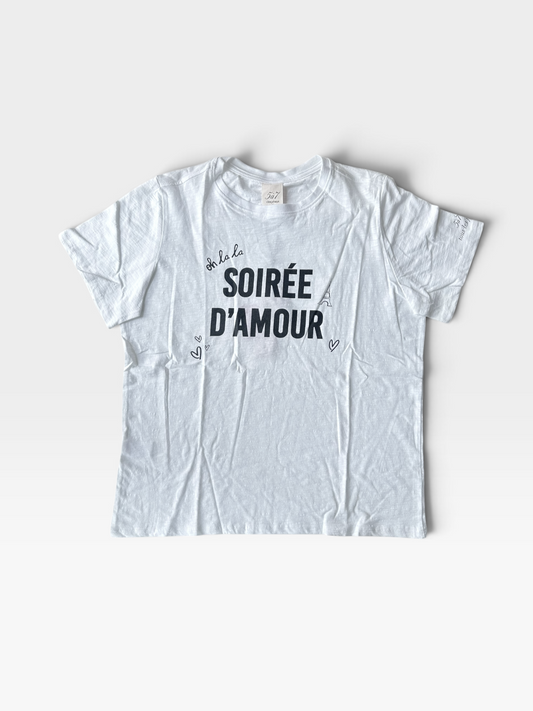 WHITE CINQ A SEPT "SOIREE DAMOUR" TEE (NWT $85) L