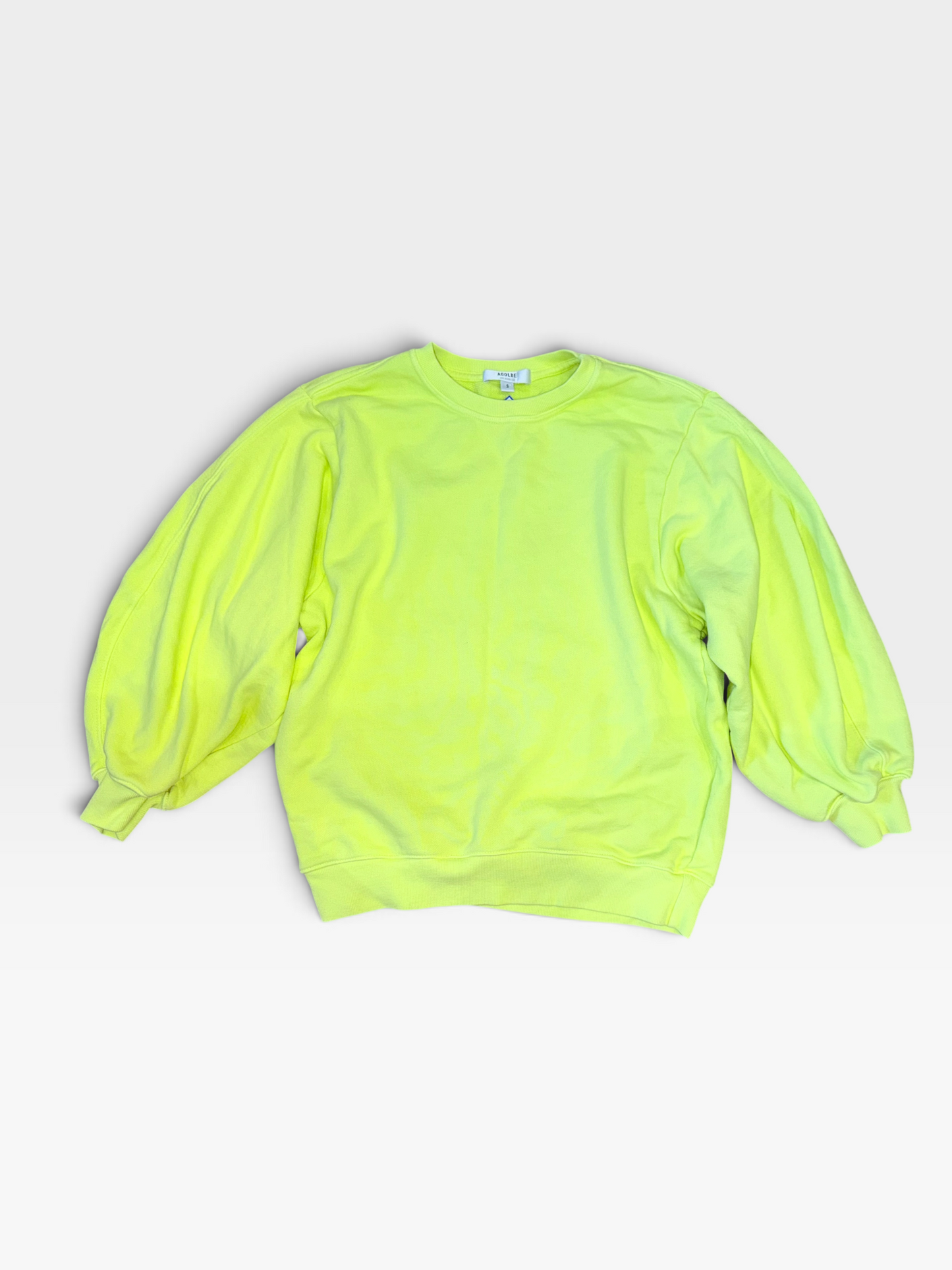 LIME AGOLDE THORA 3/4 SLEEVE PULLOVER TOP S
