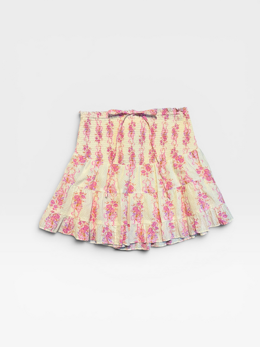 CREAM/PINK LOVESHACKFANCY SKIRT (ORG. $245) XS
