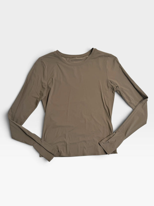 TAUPE SPLITS59 LITE LONGSLEEVE TOP (ORG. $100) | XS