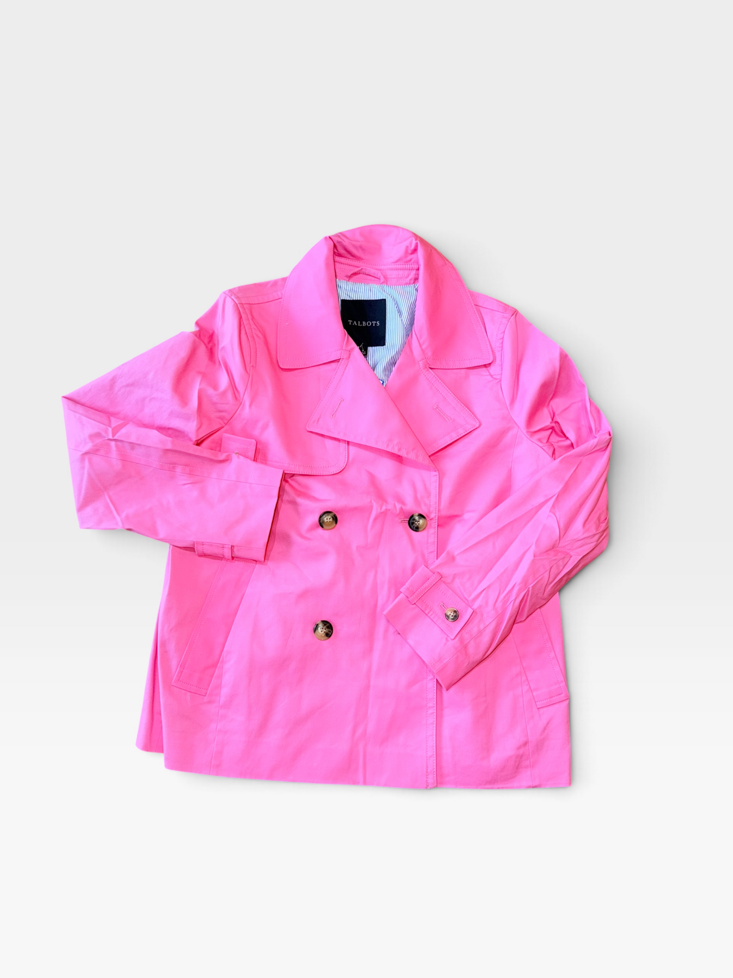 PINK TALBOTS SHORT TRENCH COAT (NWT) M