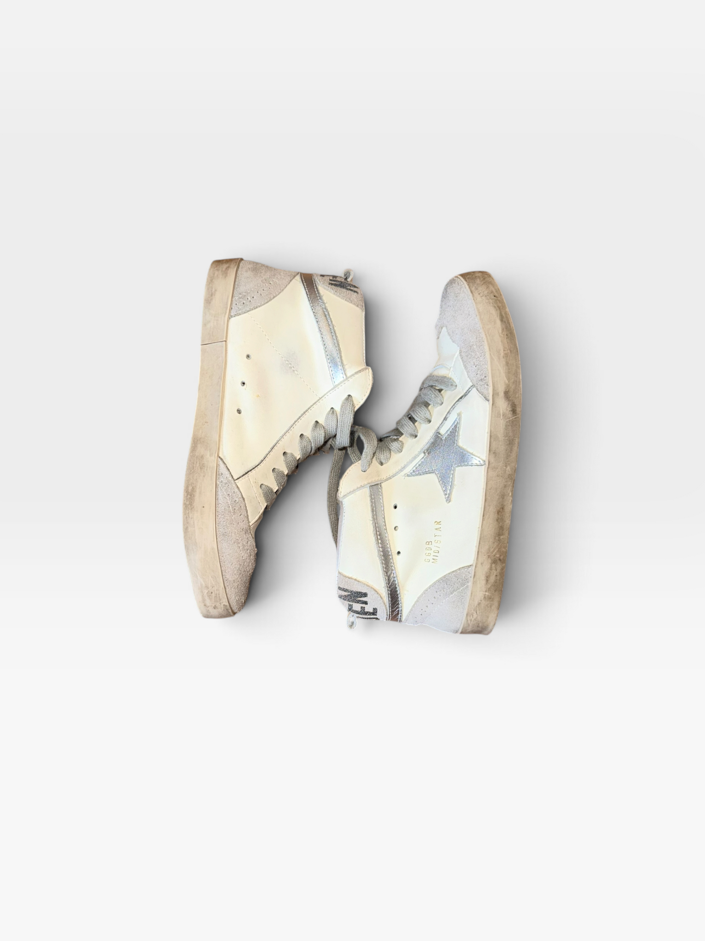 GREY/CREAM GOLDENGOOSE MID/STAR SHOE (NOT AUTH) 38