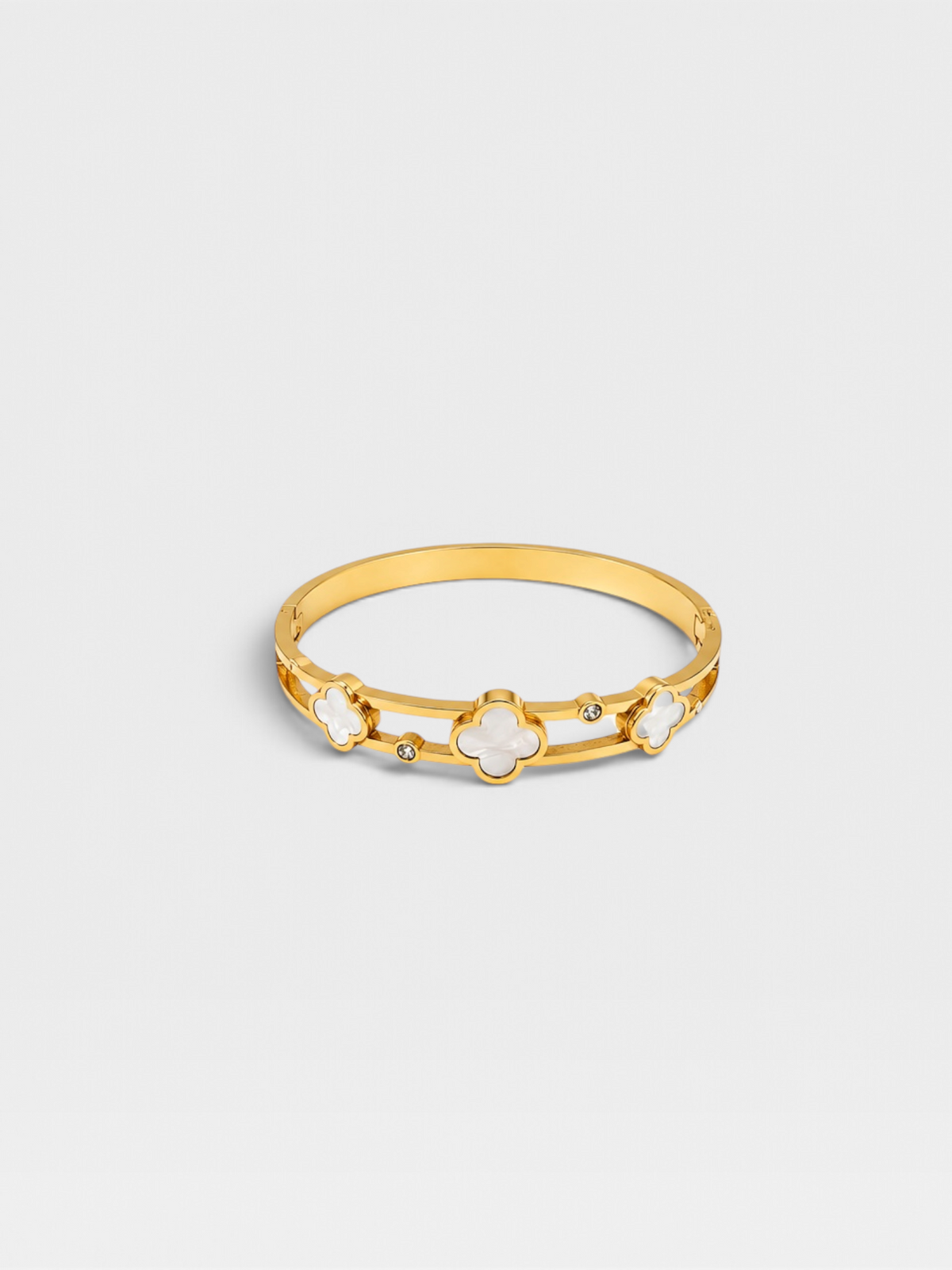 18K GOLD NON-TARNISH WHITE BANGLE