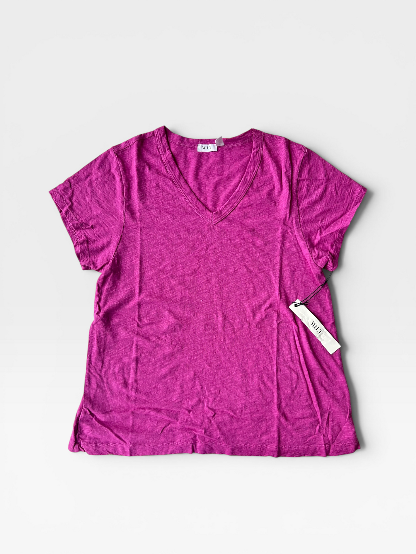 HOT PINK WILT V-NECK TEE (NWT $81) L
