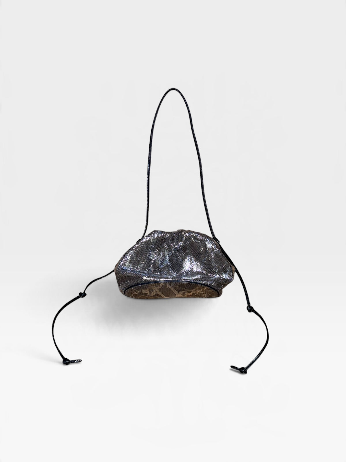 SILVER SNAKE CLUTCH PURSE