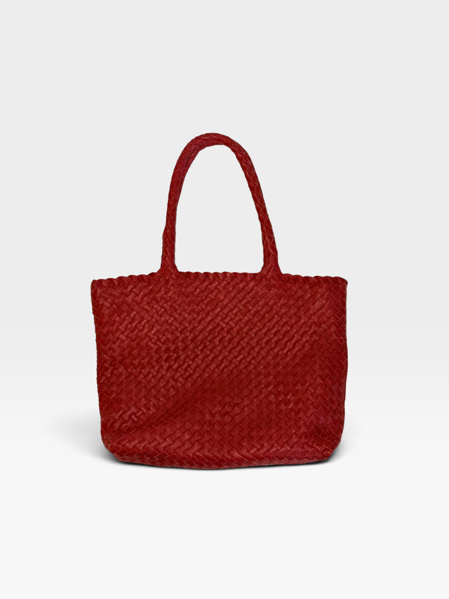 RED MILANER ITALIA MINI WOVEN BAG NAPPA LEATHER (ORG. $495)