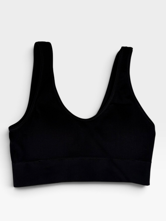 BLACK AERIE SPORTS BRA (NWT) L