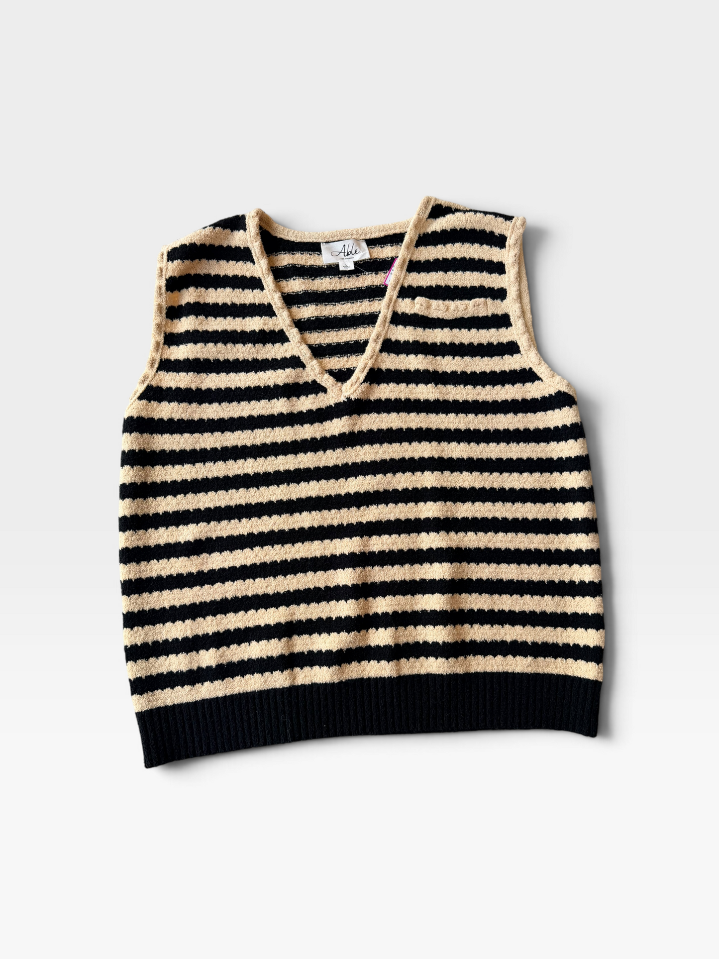 BLACK/TAN ABLE VEST L