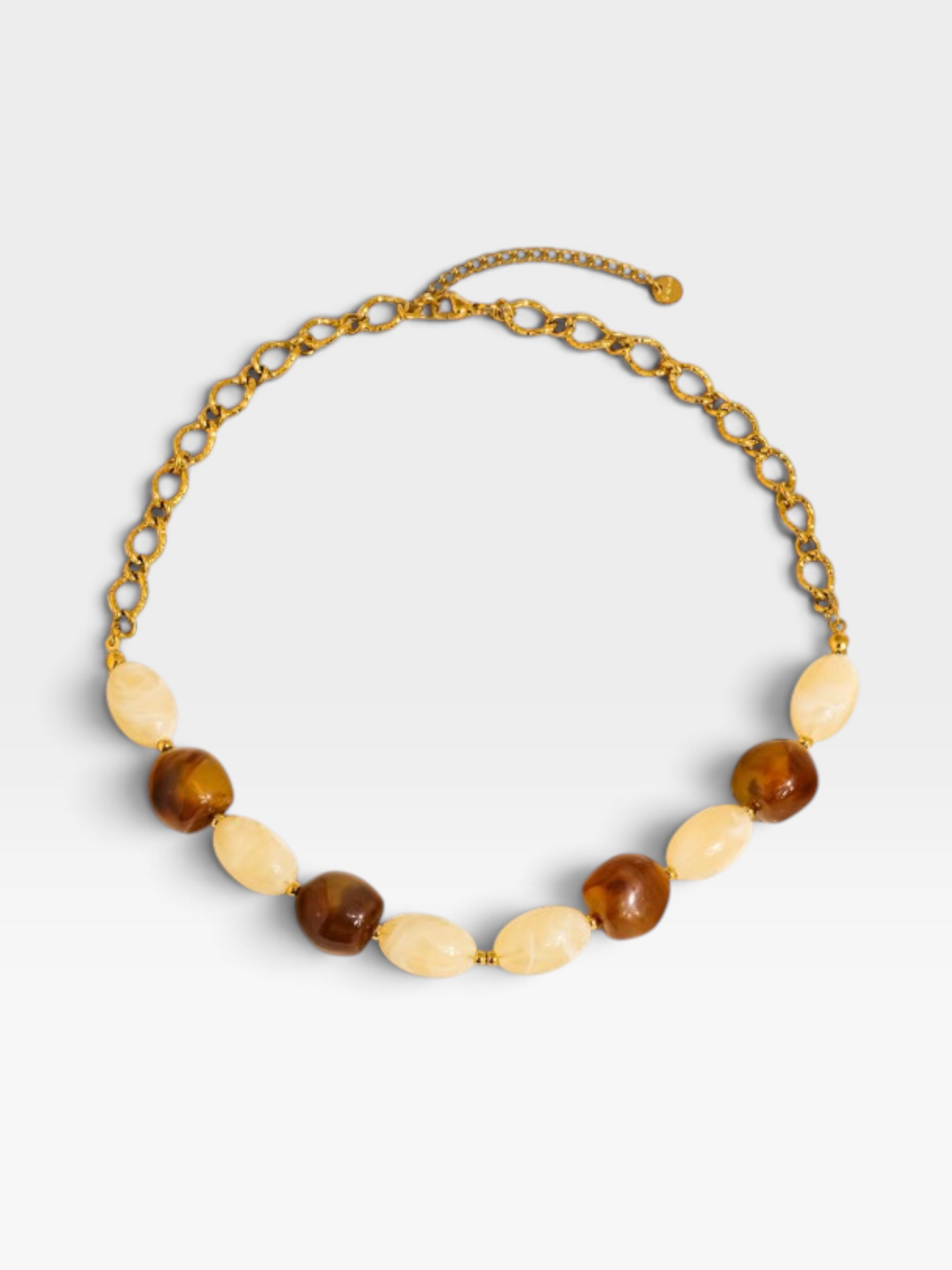 GOLD NON TARNISH BEADED CHAIN NECKLACE