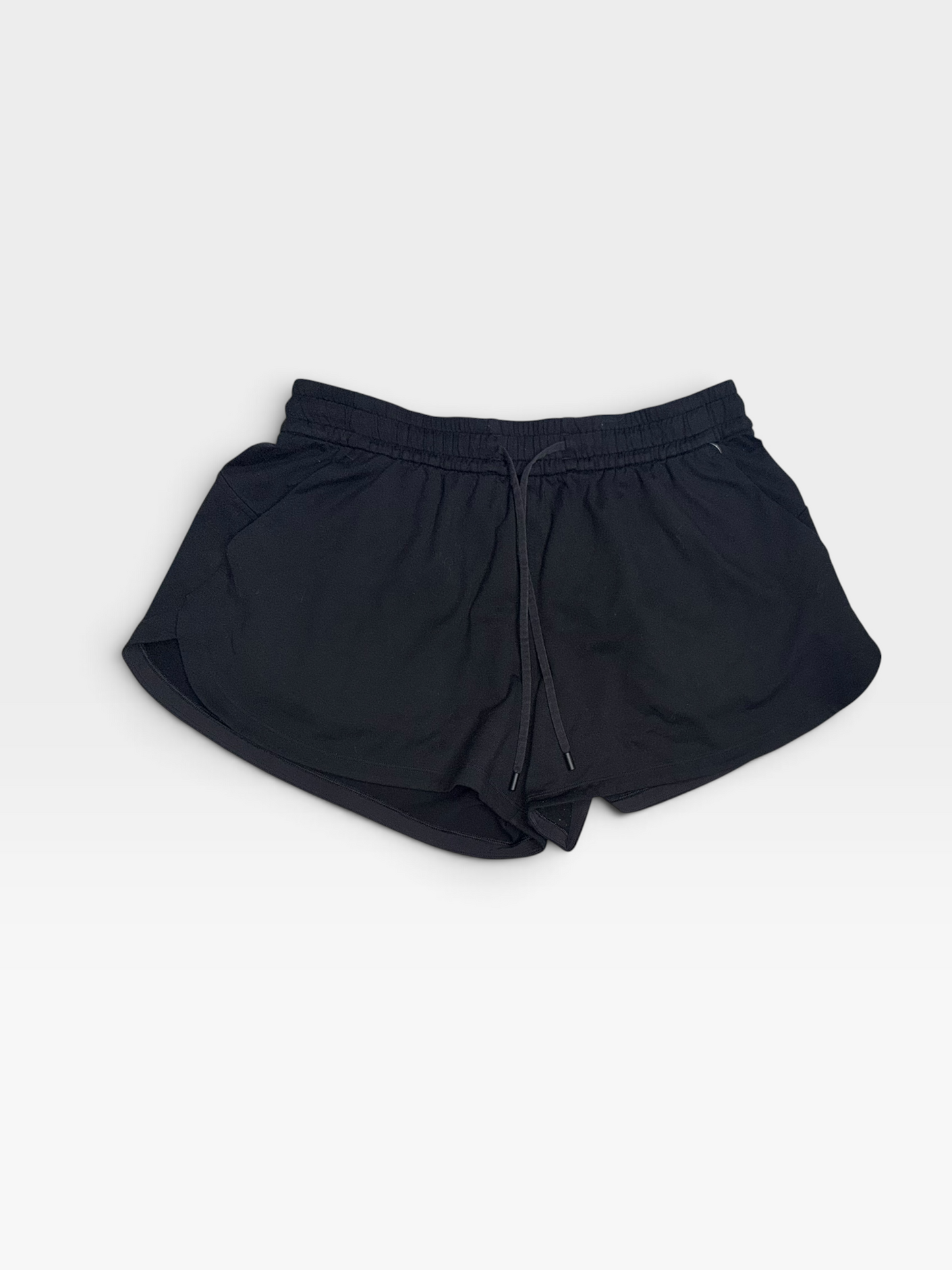 BLACK LULULEMON SOFT JERSEY CURVED-HEM SHORTS M