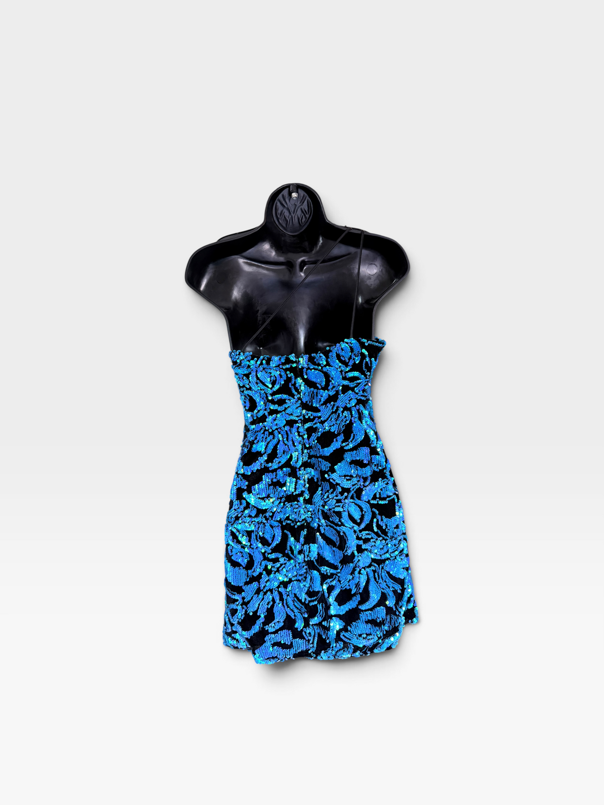 BLACK/BLUE SEQUIN BLONDIE NITES SHORT DRESS 3