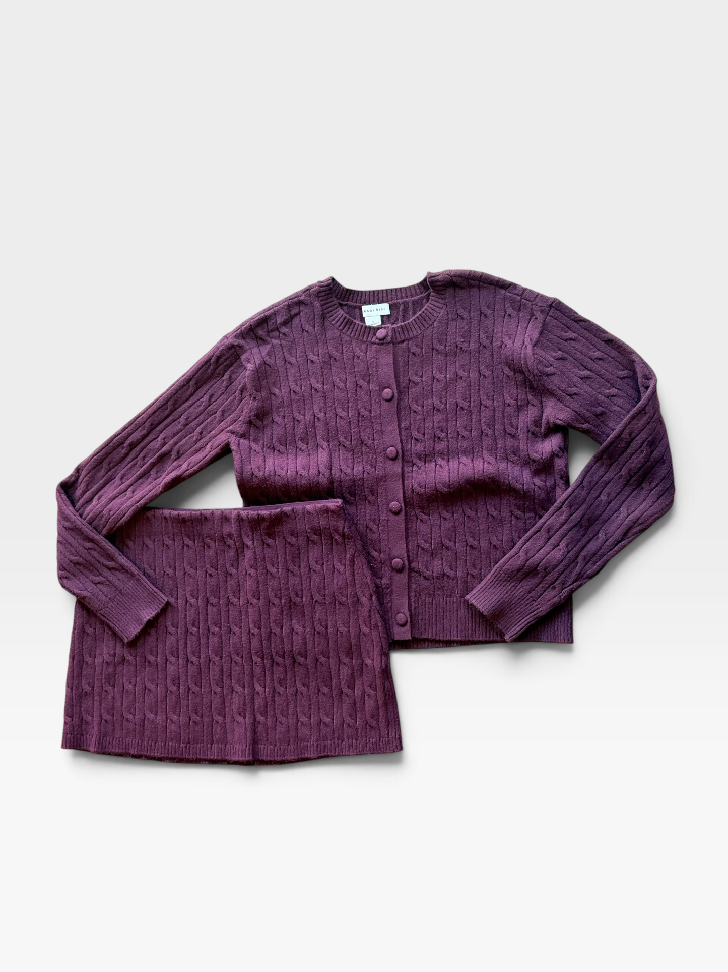 MAROON GIANNI BINI SWEATER & SKIRT SET S