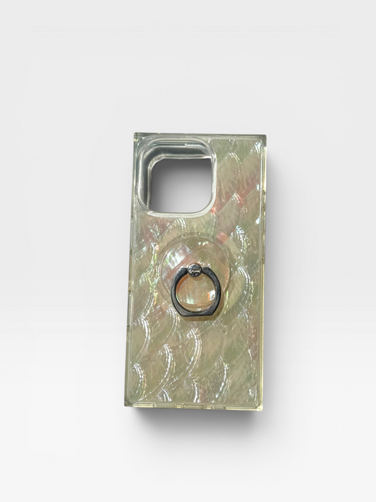 MOTHER OF PEARL "FLAUNT" PHONE CASE W RING (iphone 16pro)