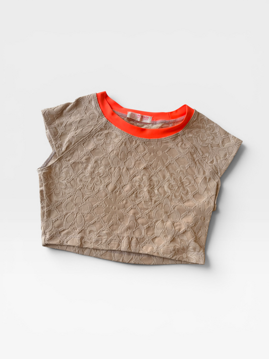 TAN/ORANGE FP BEACH TOP S