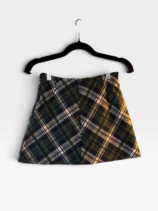 FLANNEL PLAID ALTAR'D STATE SKIRT | XXS