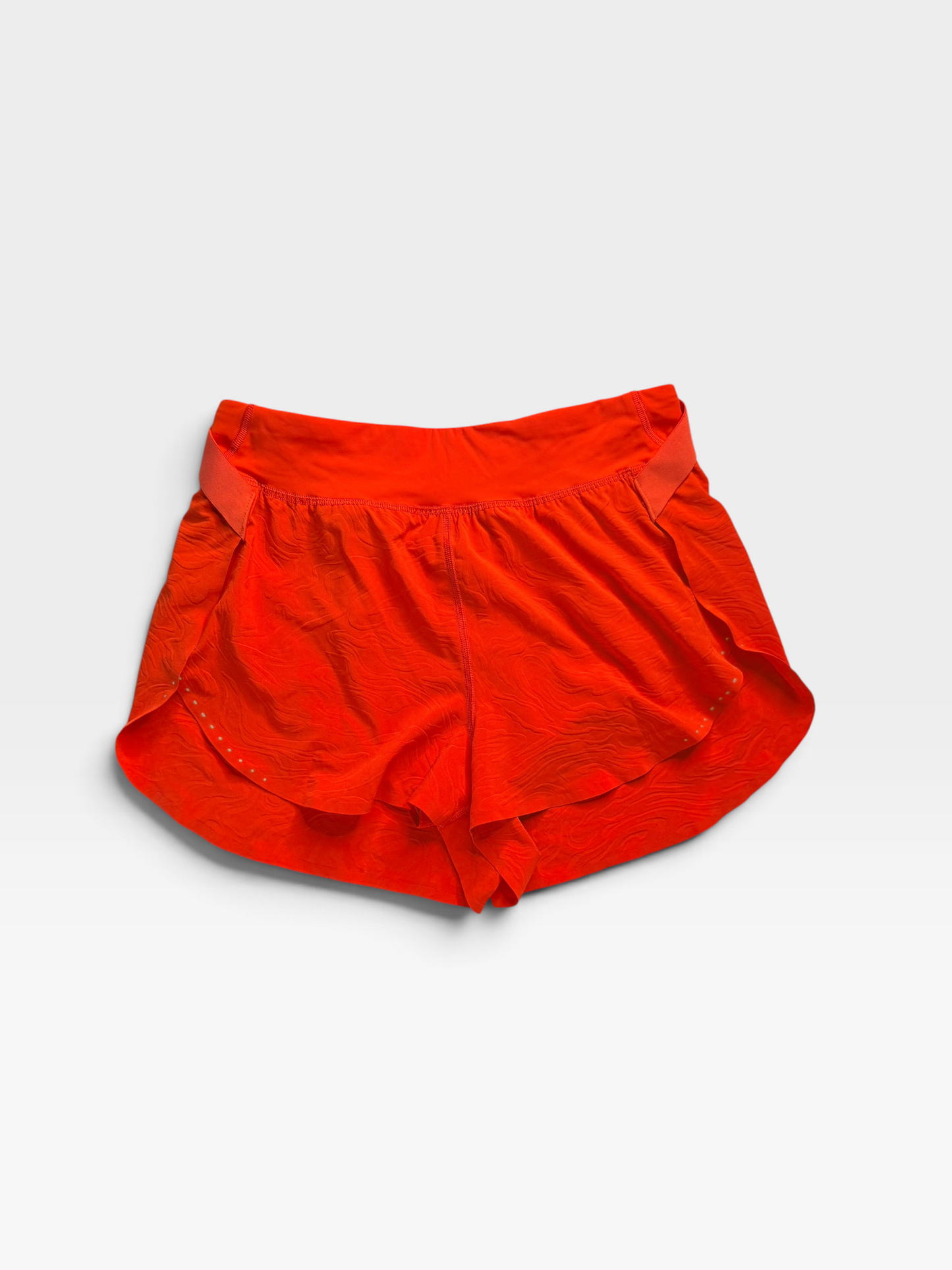 ORANGE LULULEMON SHORTS 6