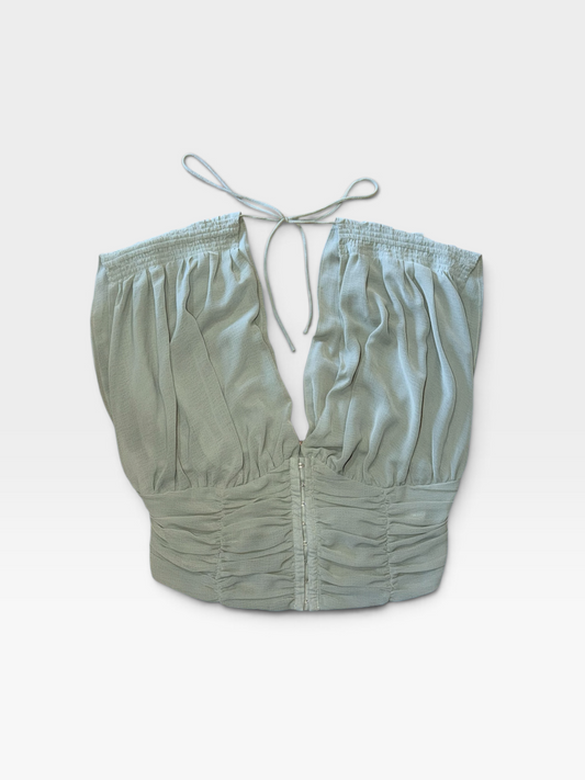 GREEN FREE PEOPLE TOP M