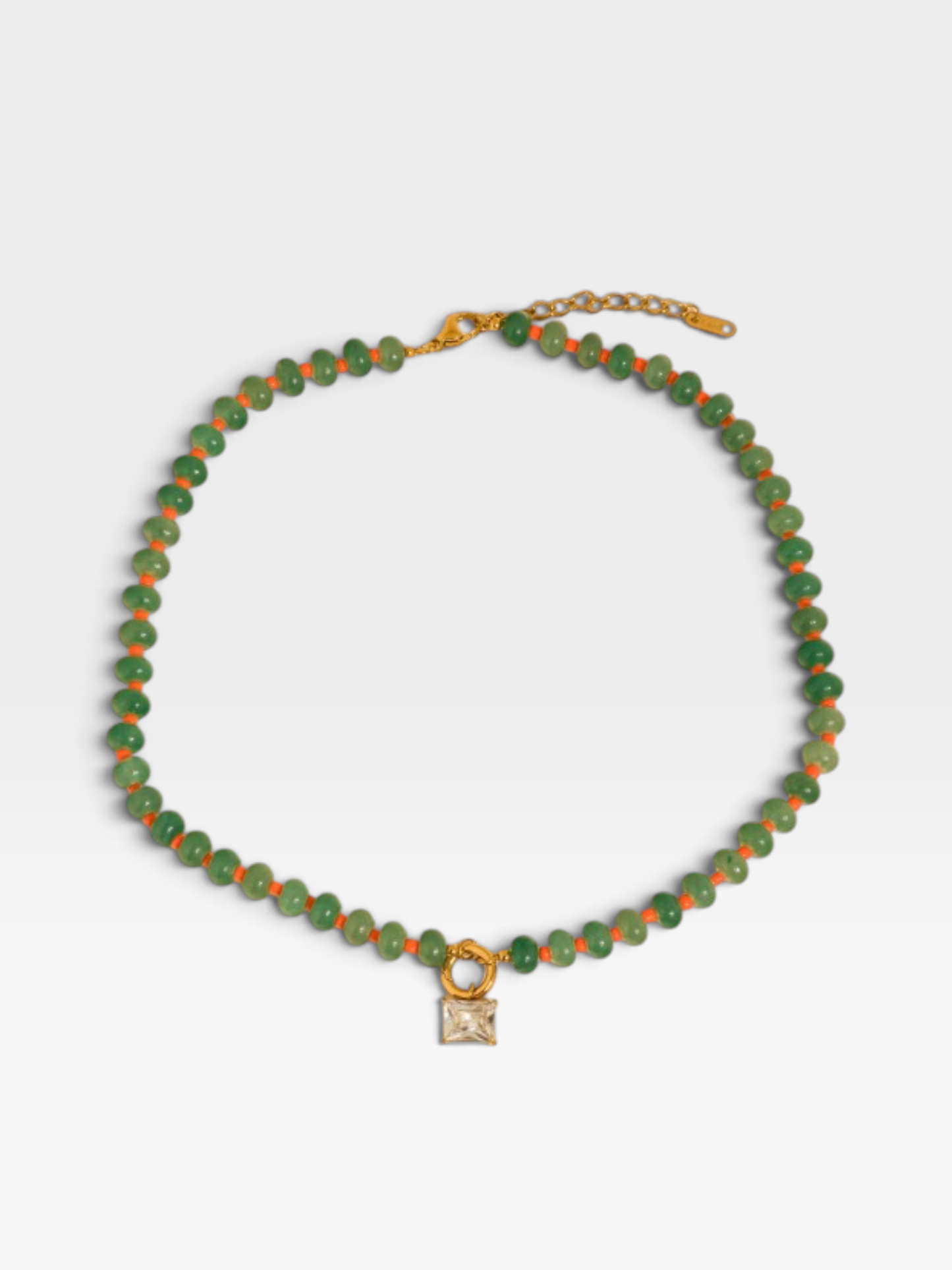 18K GOLD BOHO GREEN NECKLACE