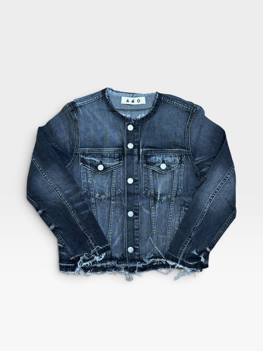 BLACK AMO LOLA COLLARLESS JACKET NWT (ORG. $325) | M