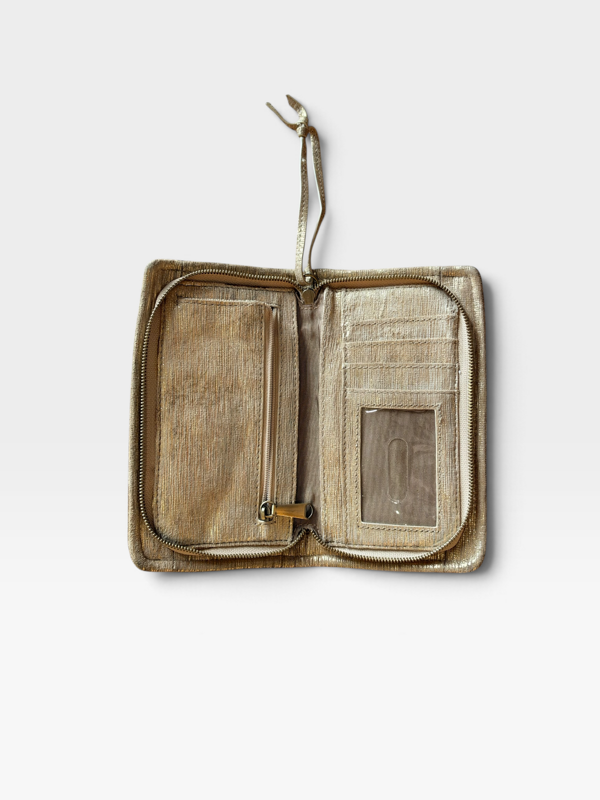 GOLD HOBO METALLIC WRISTLET CLUTCH