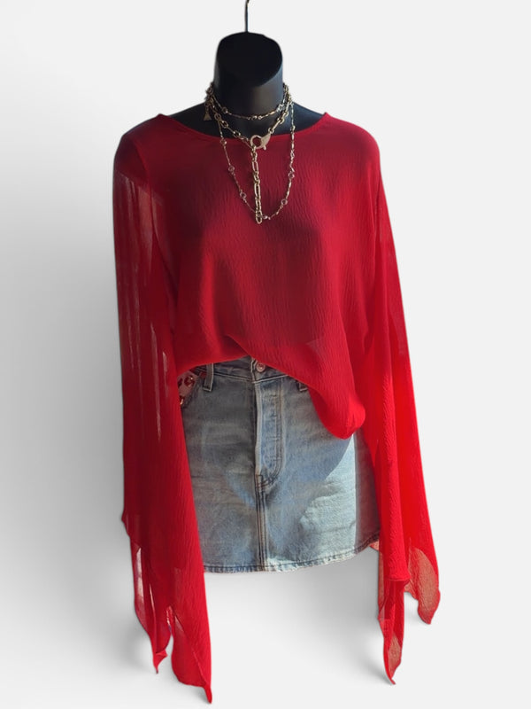 RED KARLIE FLOW TOP S