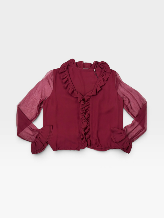 MAROON ELIE TAHARI TOP (NWT $398) | S