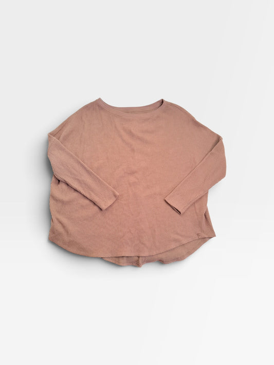 BROWN FREE PEOPLE WAFFLE TOP L