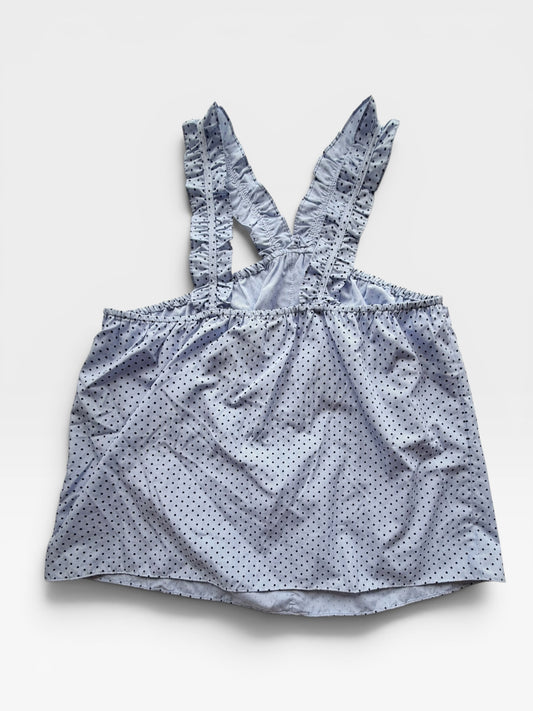 BLUE WAVERLY GREY POLKA DOT TANK (NWT $110) L