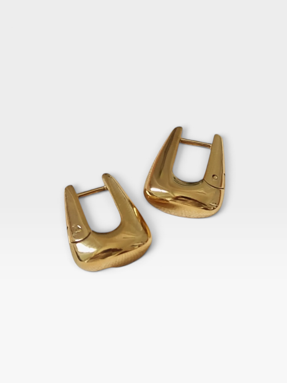 18K GOLD NON-TARNISH GEOMETRIC HOOP EARRINGS