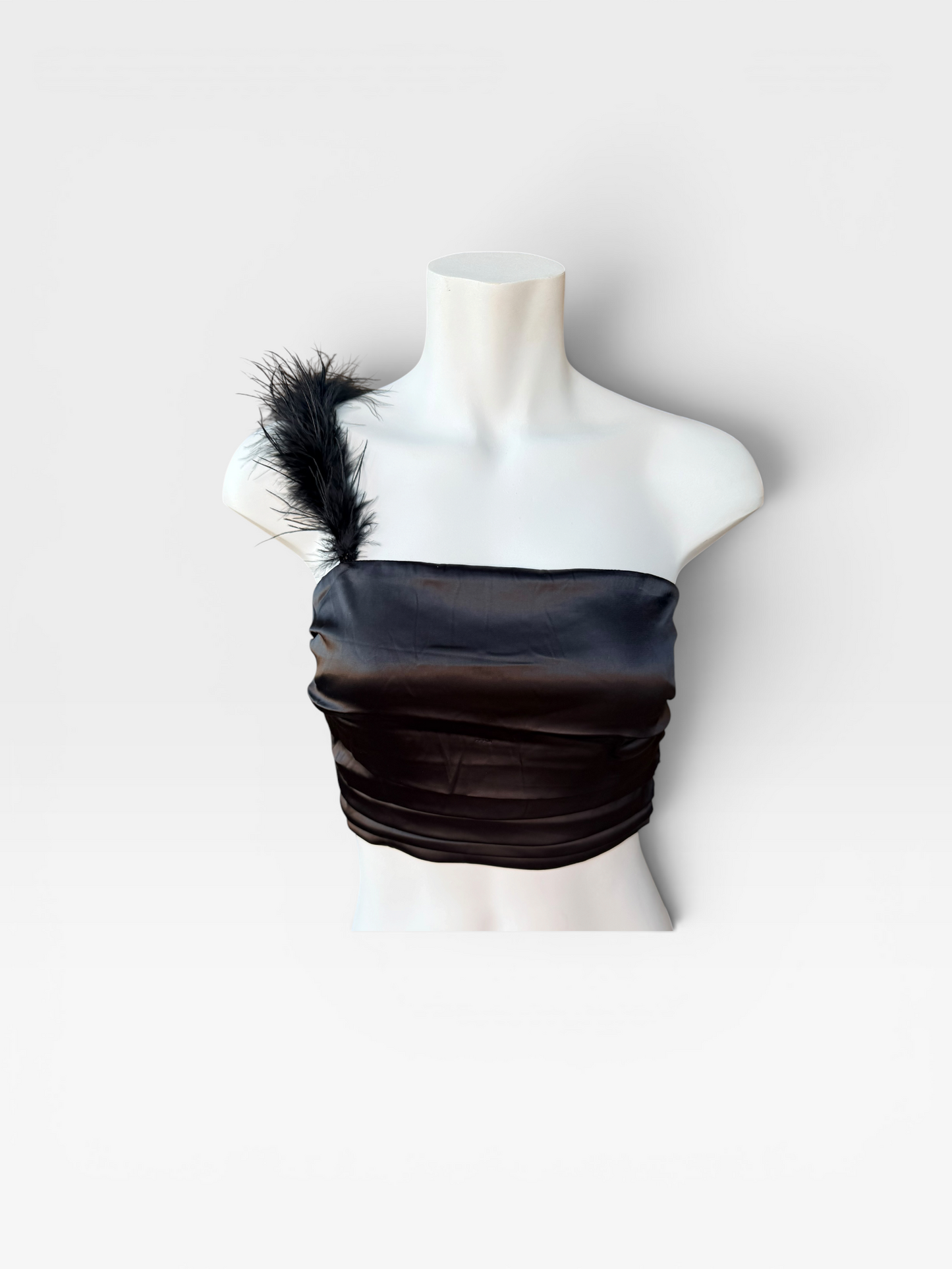 BLACK LENA ONE SHOULDER TANK S
