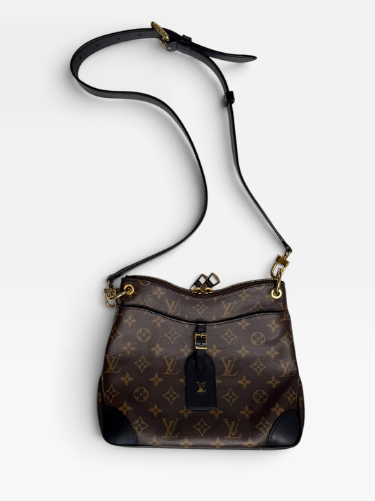 LOUIS VUITTON ODEON NM PM MONOGRAM NOIR PURSE (AUTH)