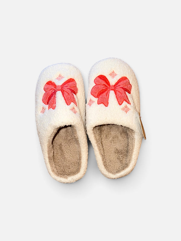BOW FUZZY SLIPPERS THE DARLING EFFECT (NWT) 8-10