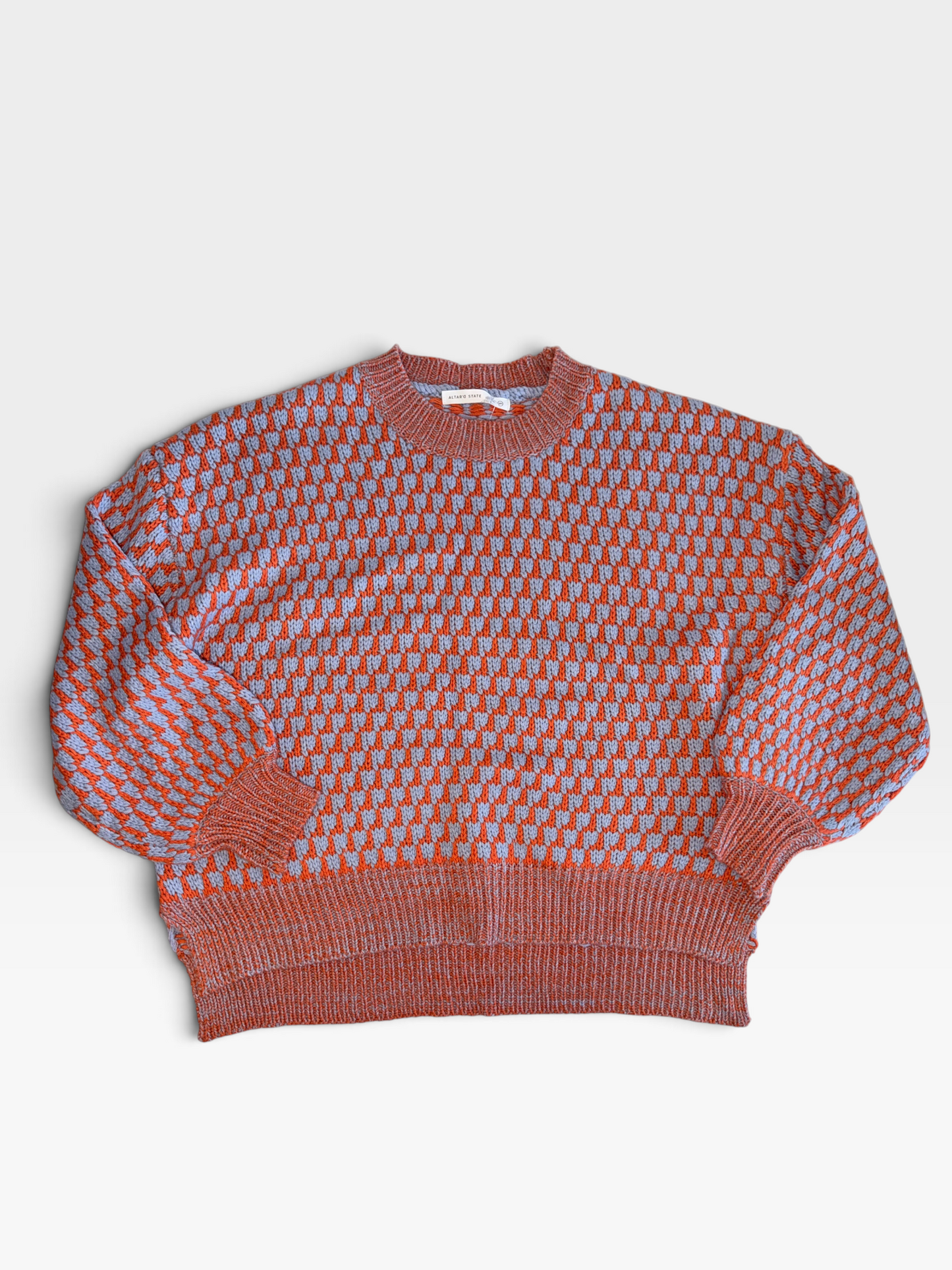 ORANGE/BLUE ALTAR'D STATE SWEATER LONG SLEEVE (NWT $78) S/M